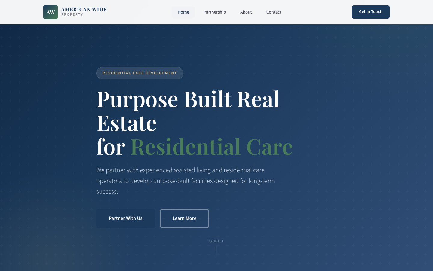 American Wide Property Website Homepage