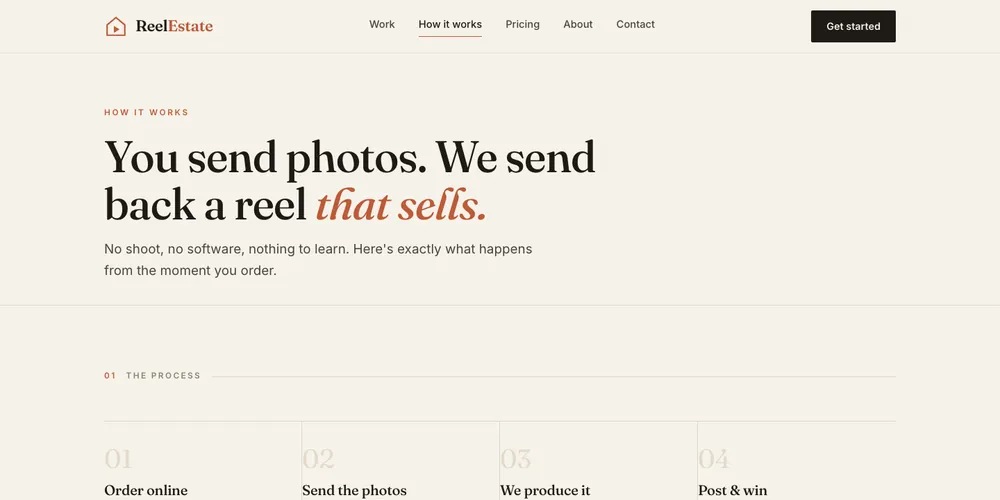 ReelEstate website, home page